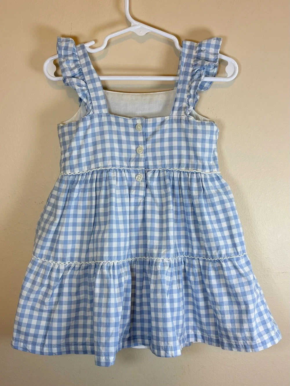 Carter’s Toddler Girl Gingham Tiered Dress 2T Blue Checkered Picnic Summer